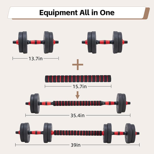 Adjustable Dumbbell Sets, 4-in-1 Variable Dumbbells, Barbells, Kettlebells, Multi-functional Exercises